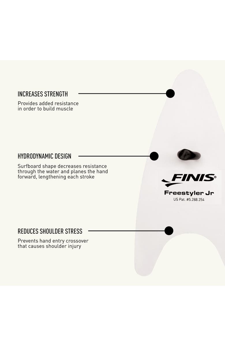 FINIS Freestyler Hand Paddles Freestyle Swim Training Aid Improves Stroke Technique, Alternate, color, White