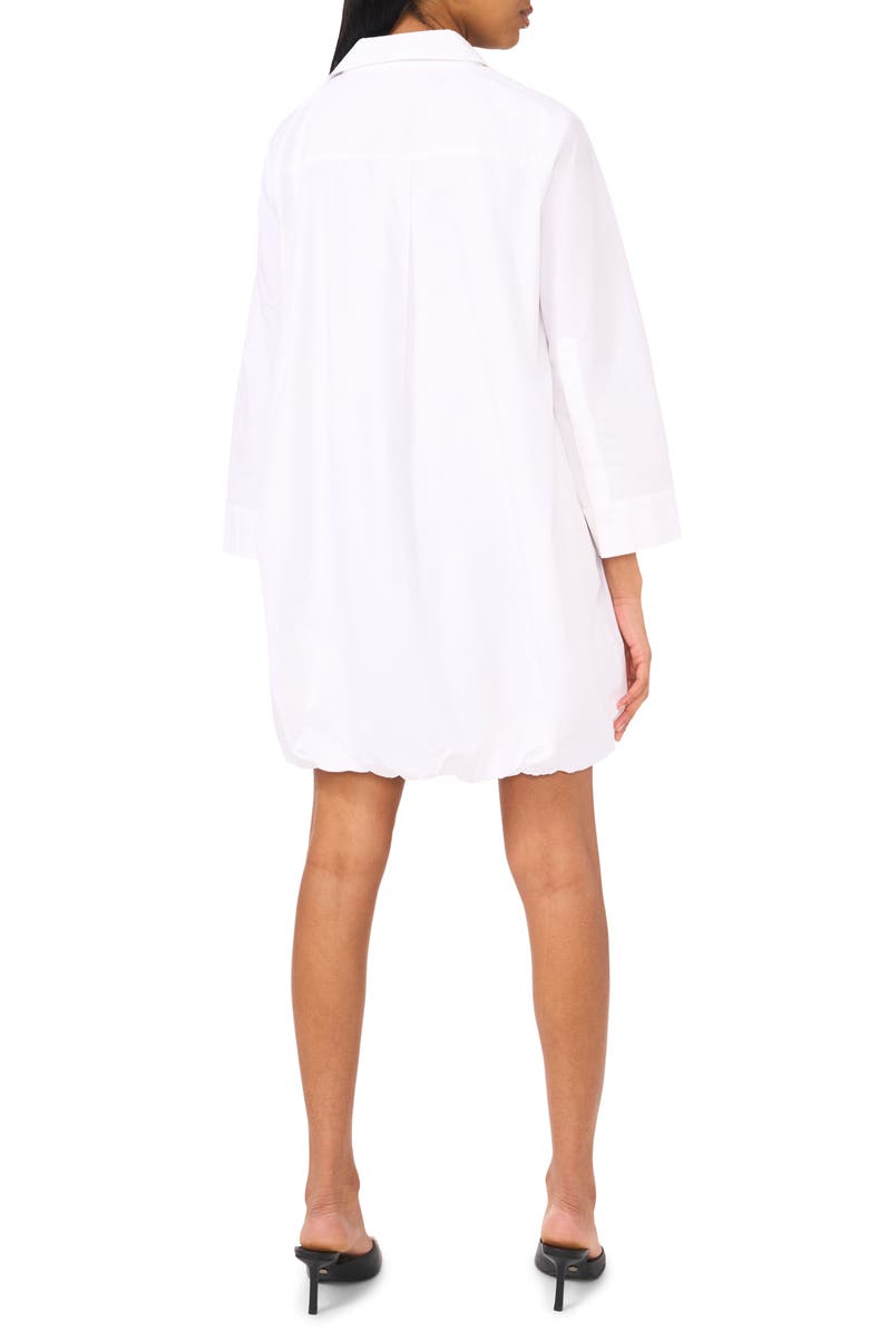 Halogen<sup>®</sup> Cotton Bubble Hem Popover Shirtdress, Alternate, color, Bright White
