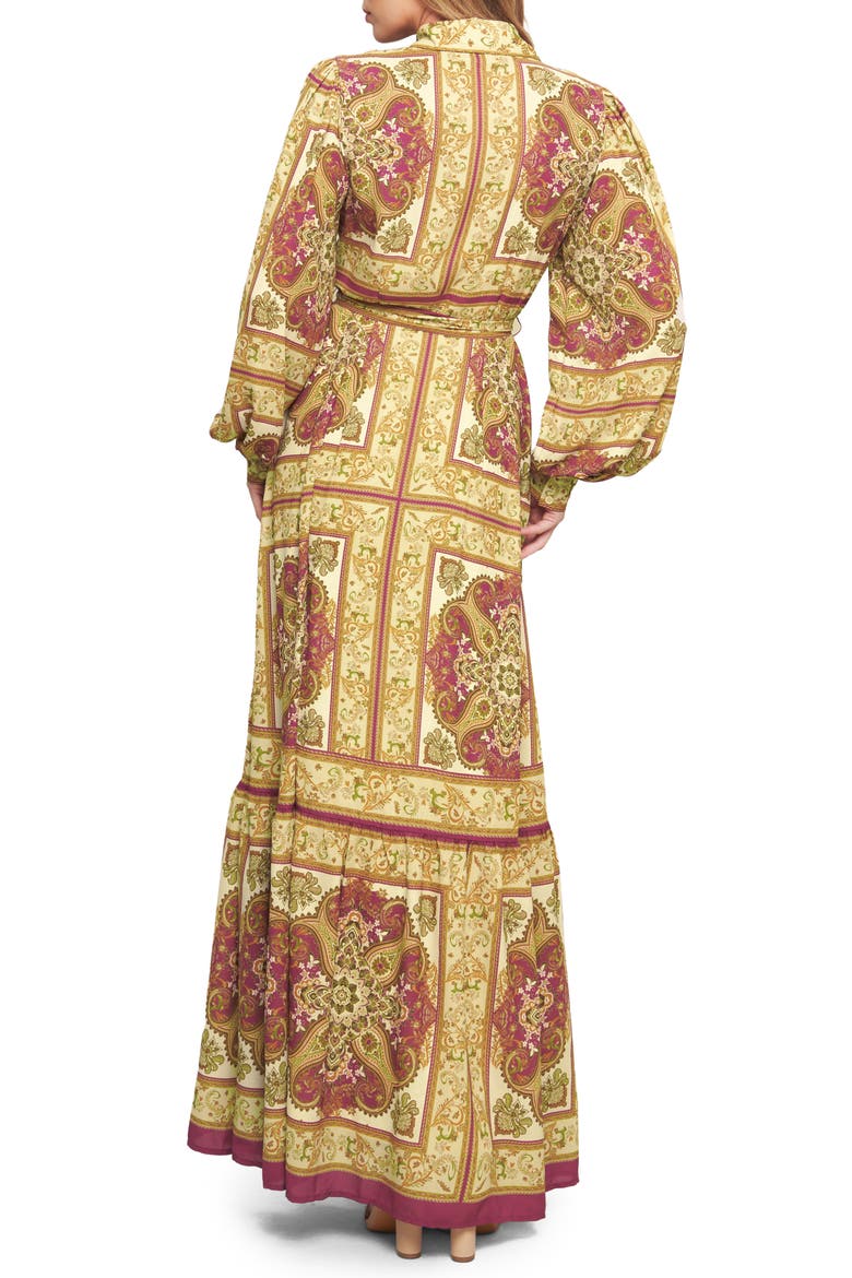 Print Long Sleeve Maxi Dress, Alternate, color, IVORY