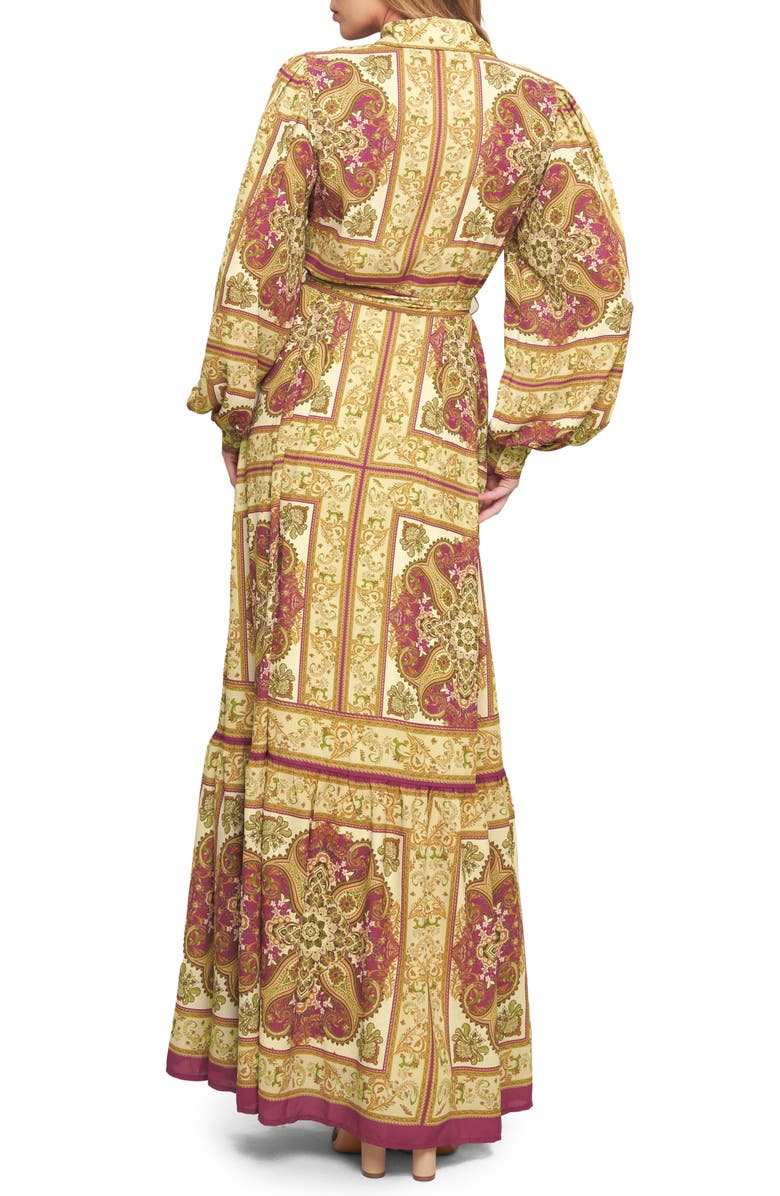 FLYING TOMATO Print Long Sleeve Maxi Dress, Alternate, color, 