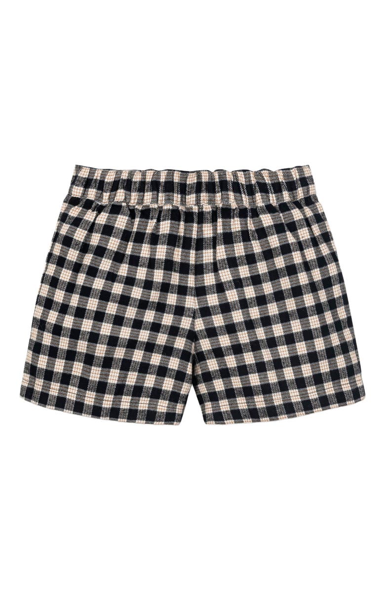 Hope & Henry Baby Girls' Organic Pleated Flannel Short, Infant, Alternate, color, Black And Ivory Check