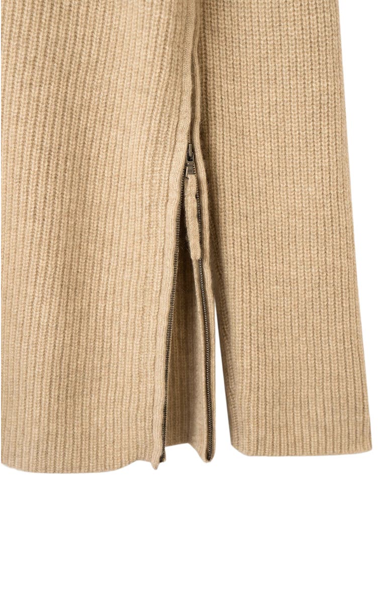 GOBI Mongolian Cashmere Cashmere Sweater with Side Zippers, Alternate, color, Warm Grey