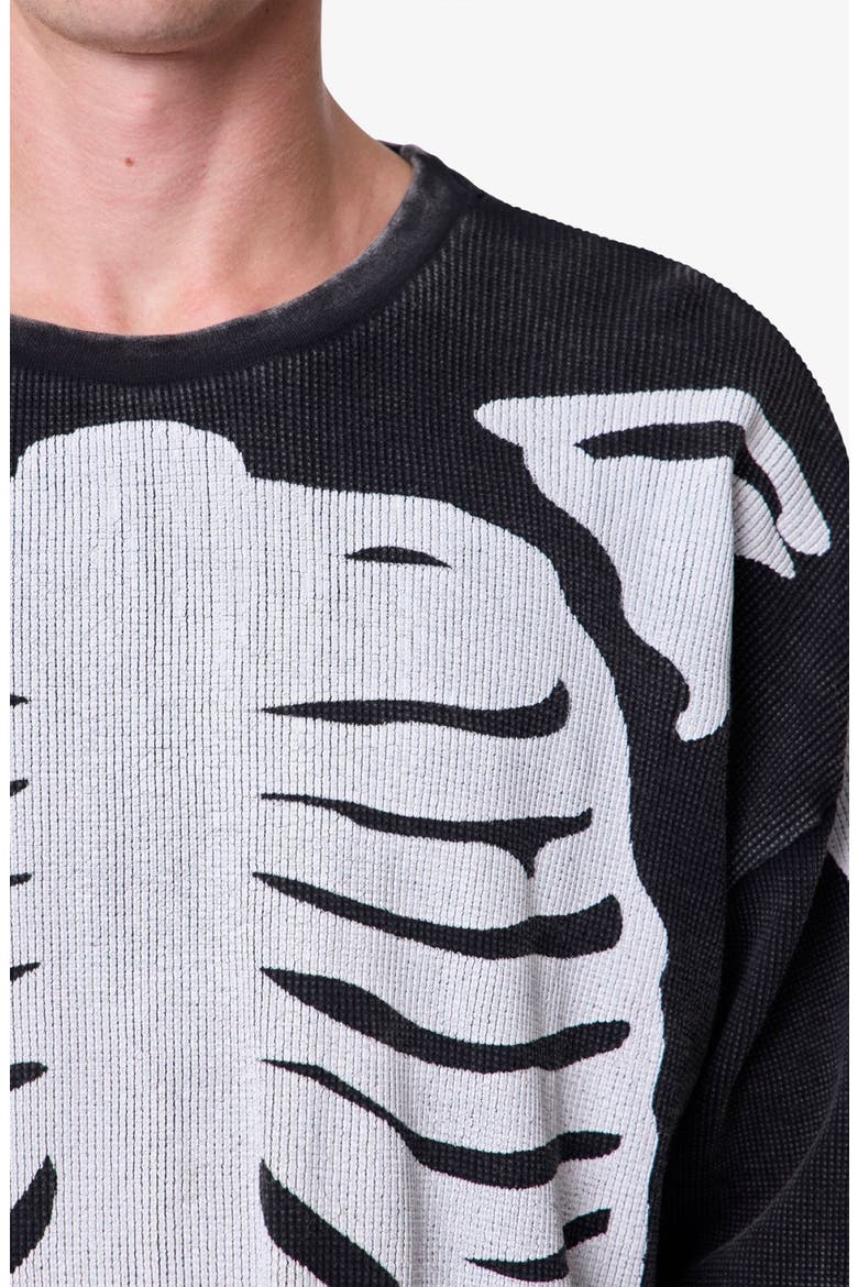 Skeleton Thermal Long Sleeve Graphic T-Shirt, Alternate, color, WASHED BLACK