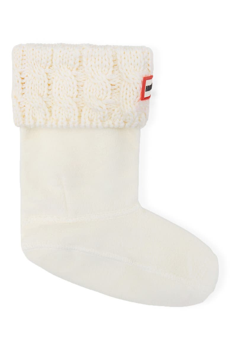 Hunter Cable Knit Cuff Welly Boot Socks, Main, color,