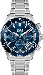 BOSS Sealiner Blue Chronograph Bracelet Watch, 44mm