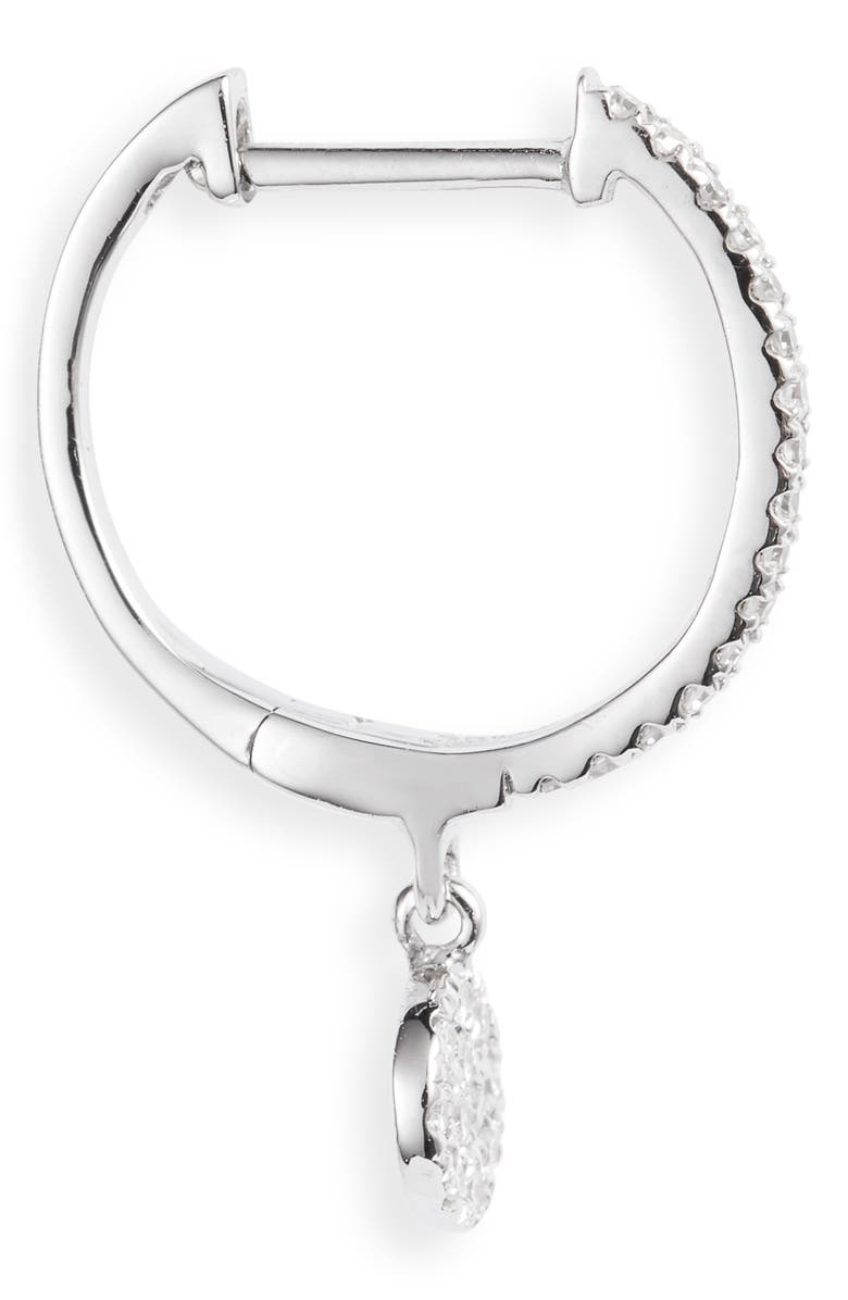 Meira T Diamond Disc Drop Huggie Hoop Earrings, Alternate, color,