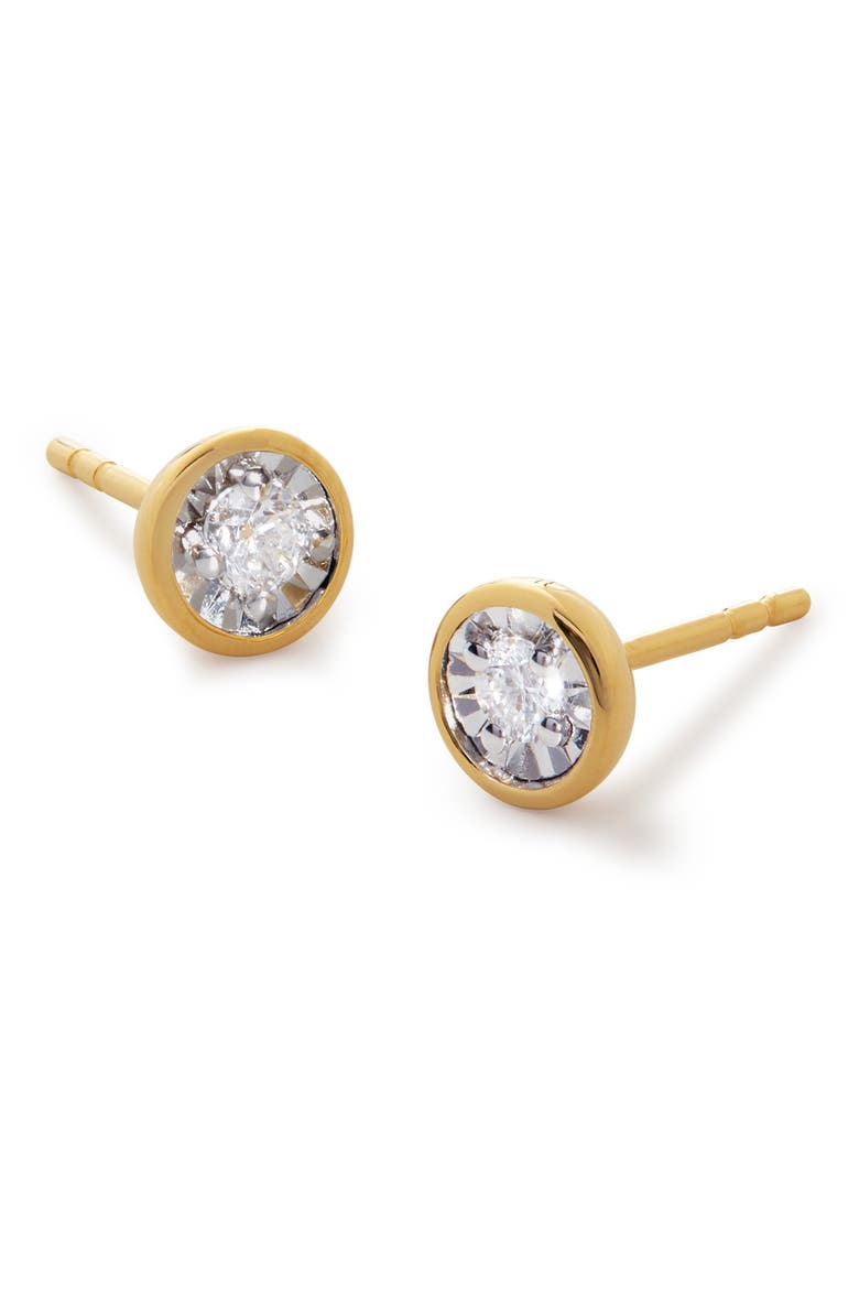Essential Lab-Grown Diamond Solitaire Stud Earrings, Main, color, 18K GOLD VERMEIL