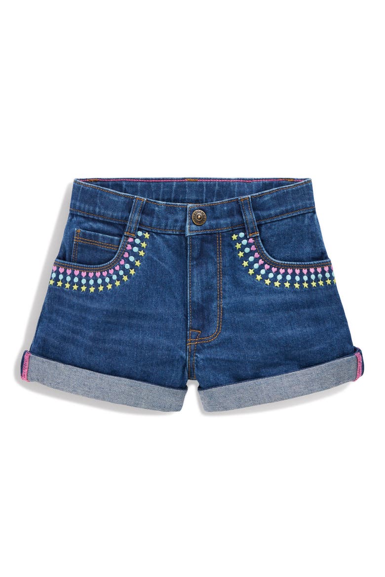 Kids' Embroidered Denim Shorts, Main, color, MID VINTAGE EMBROIDERED