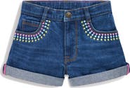 Mini Boden Kids' Embroidered Denim Shorts