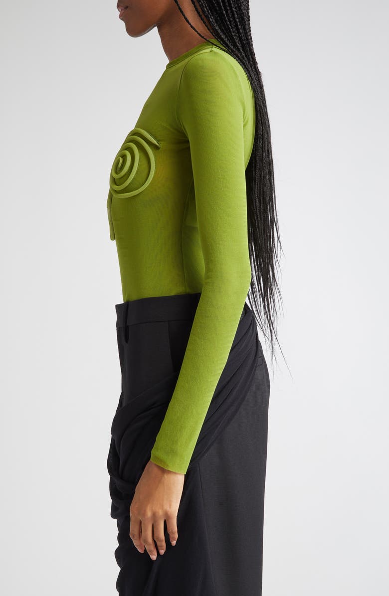 Jean Paul Gaultier Spiral Appliqué Mesh Top, Alternate, color,