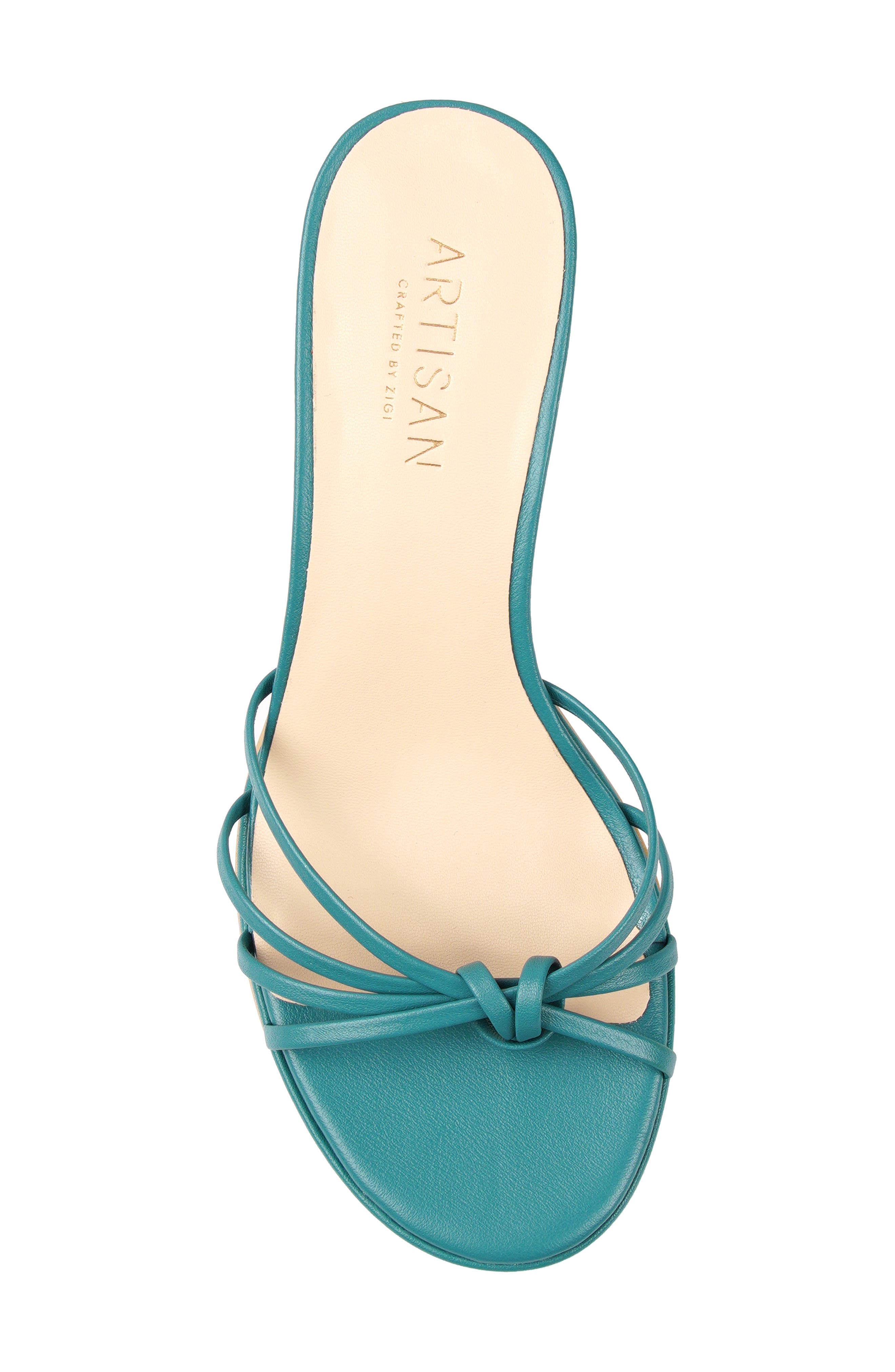 Lingerr Leather Kitten Heel Sandal, Alternate, color, TEAL LEATHER