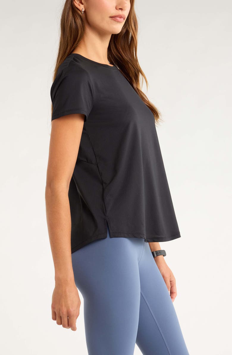 Zella Rally Mesh T-Shirt, Alternate, color, Black