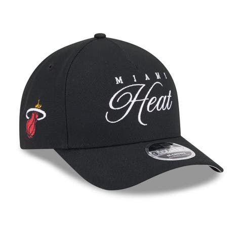 Men's New Era Black Miami Heat 2025 NBA Draft M-Crown A-Frame 9FORTY Adjustable Hat