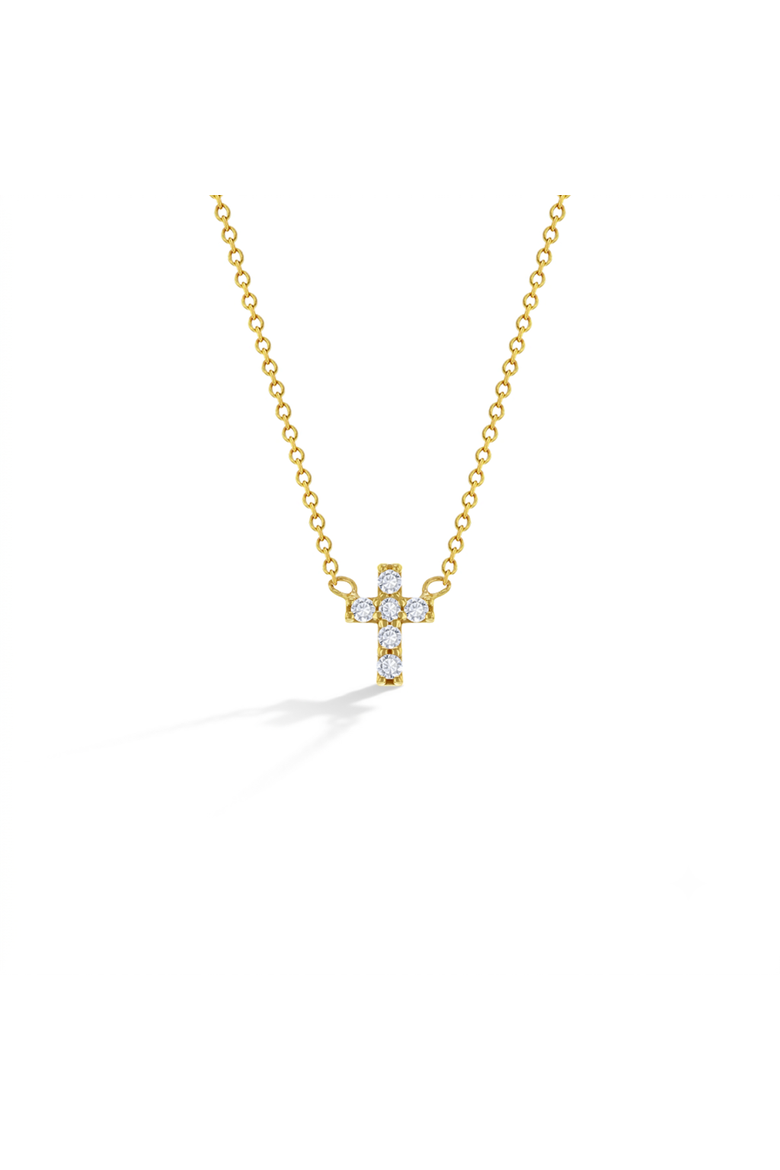 CZ Cross Women's Necklace, Main, color, Gold
