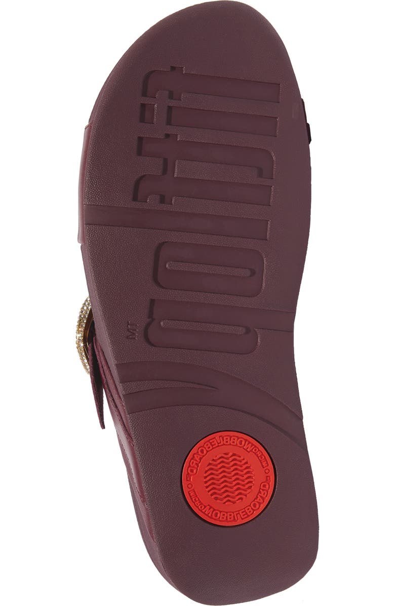 FitFlop Lulu Crystal Buckle Platform Slide Sandal, Alternate, color, Mauve Wine