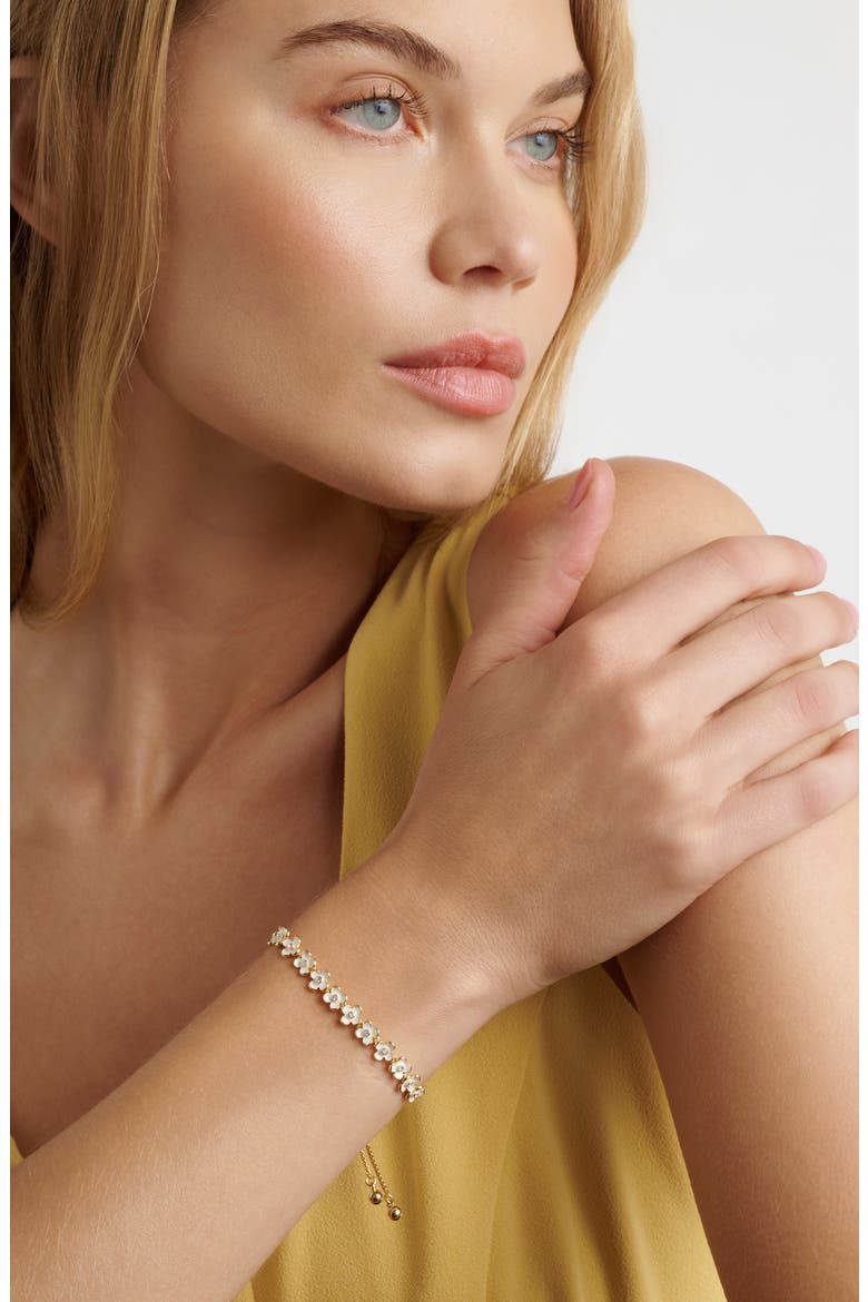 Gala Garland Slider Bracelet, Alternate, color, METALLIC GOLD/ WHITE