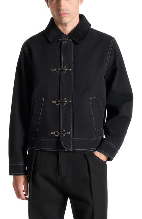 Nino Clasp Detail Contrast Stitch Gabardine Jacket