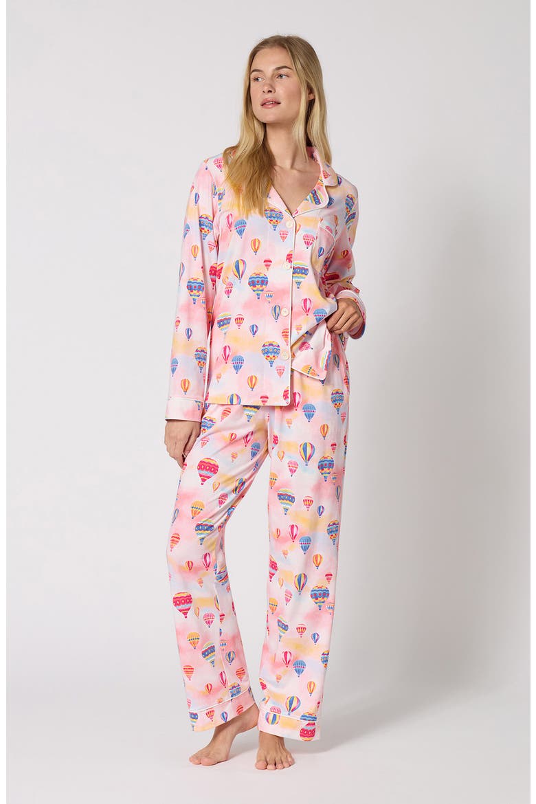 Long Sleeve Pajamas, Alternate, color, SERENE SUNRISE