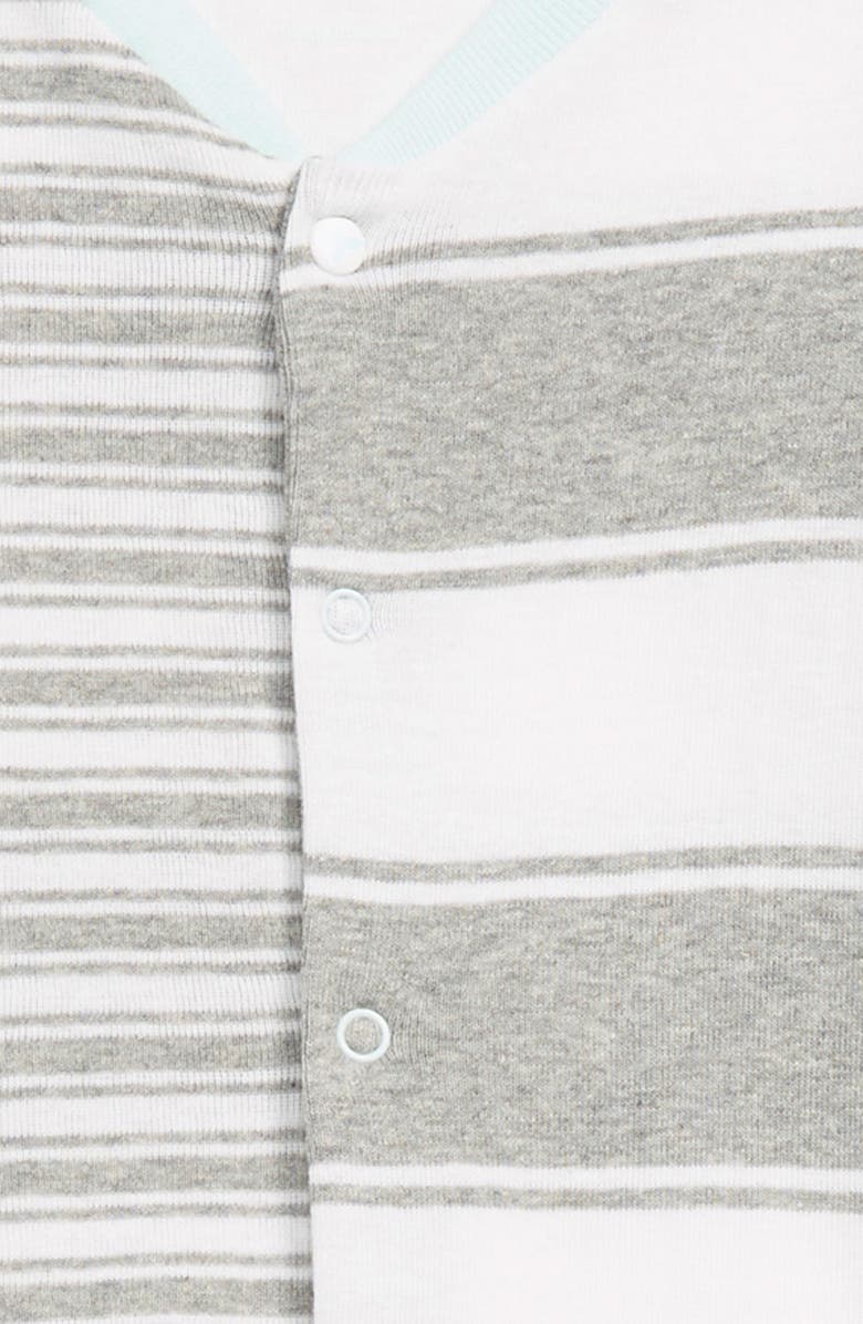 Burt's Bees Baby Peace Stripe Organic Cotton Romper & Hat Set, Alternate, color, 