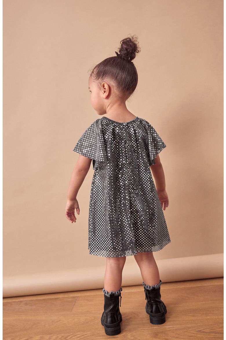 Kids' Sequin Party Dress, Alternate, color, BLACK