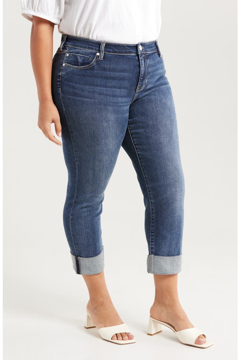 Charlie Cuffed Mid Rise Crop Slim Jeans, Alternate, color, WELLS