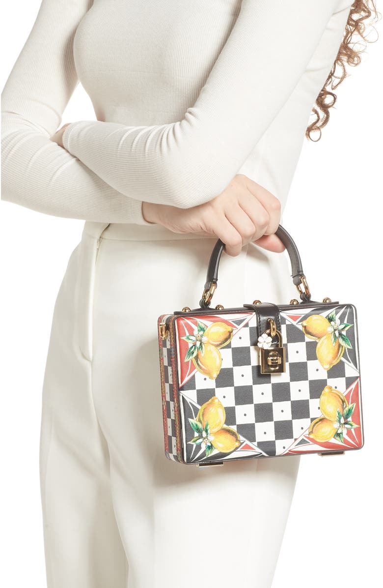 Dolce&Gabbana Dolce Carretto Print Leather Box Bag, Alternate, color,