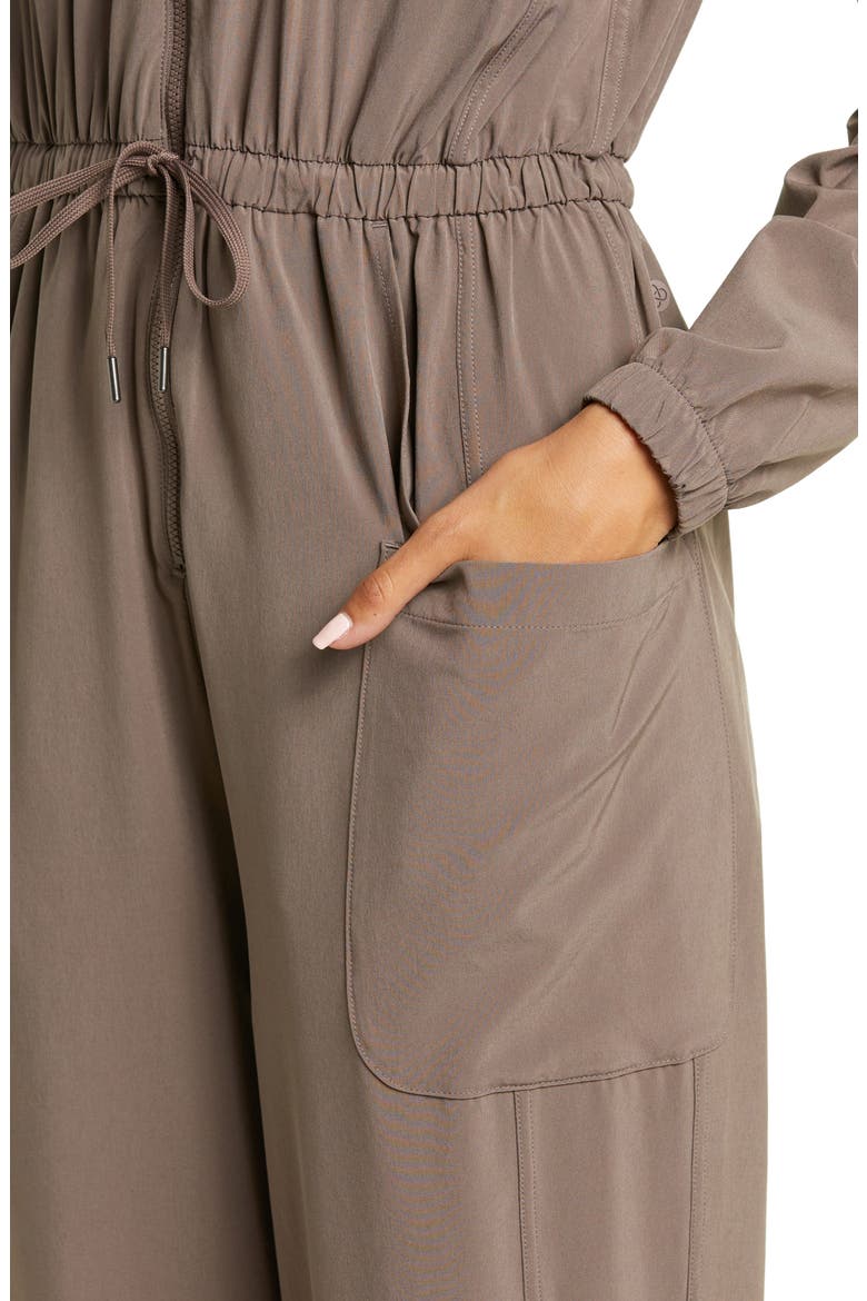 Getaway Long Sleeve Zip-Up Jumpsuit, Alternate, color, TAN DUSK