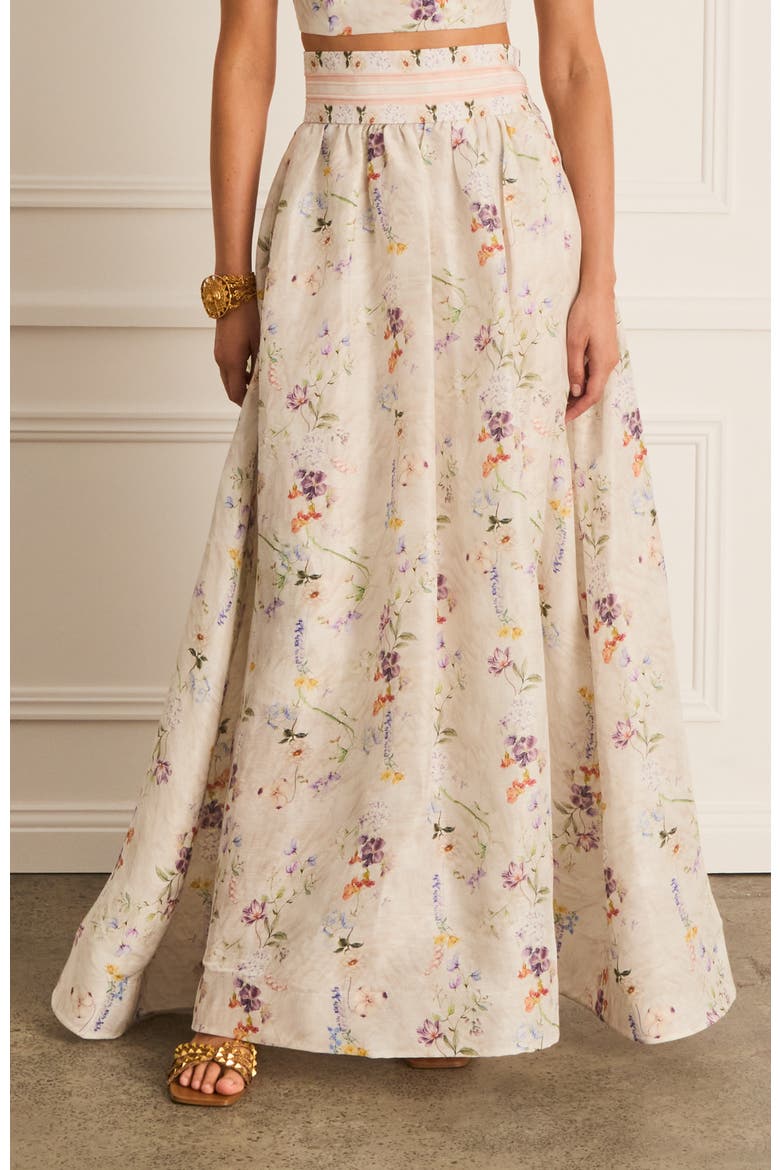 Moonflower Zandra Maxi Skirt, Main, color, White