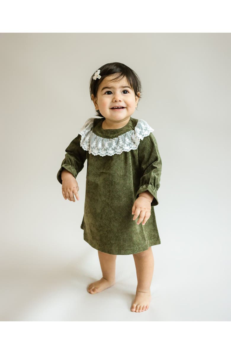 Cuclie Lace Collar Dress for Infant, Alternate, color, Green