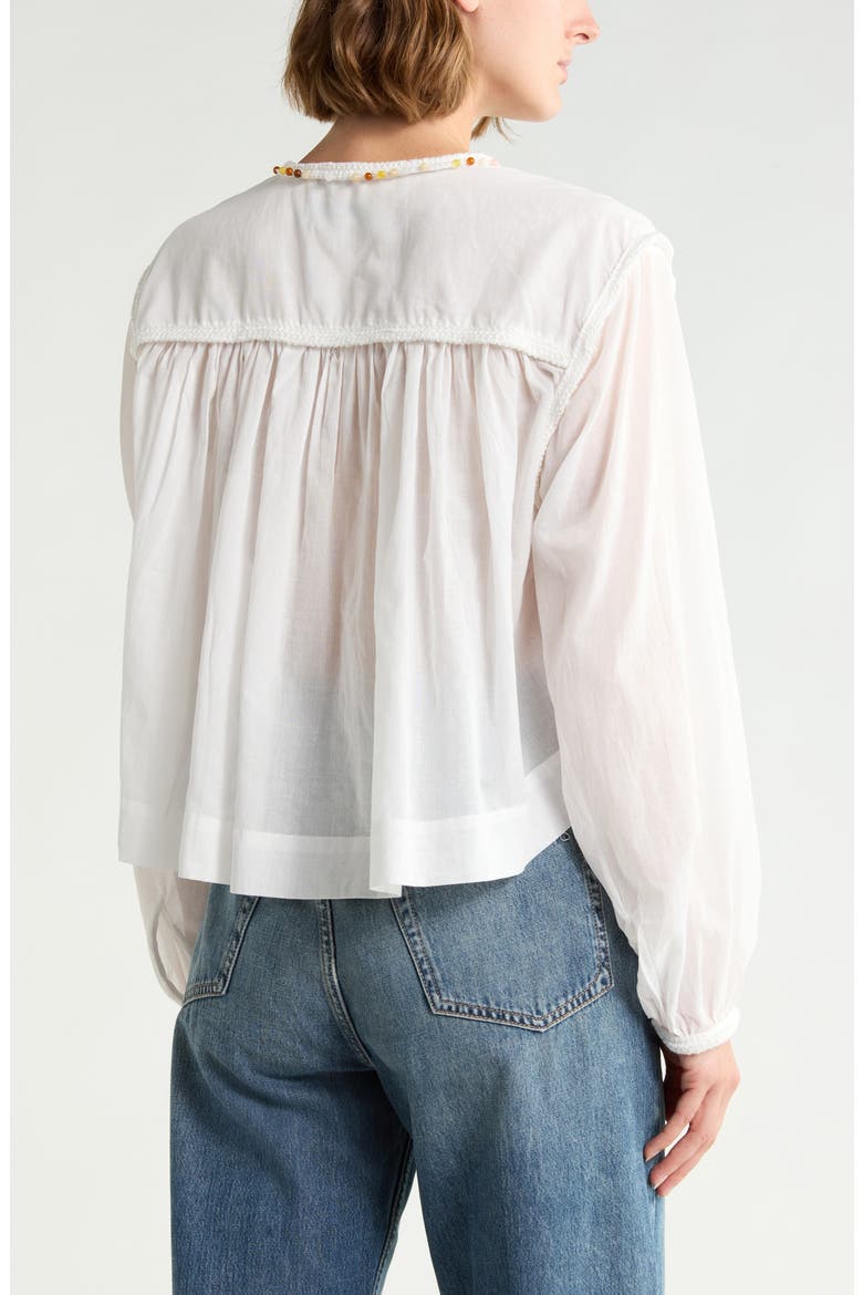 Long Sleeve Embroidered Top, Alternate, color, WHITE