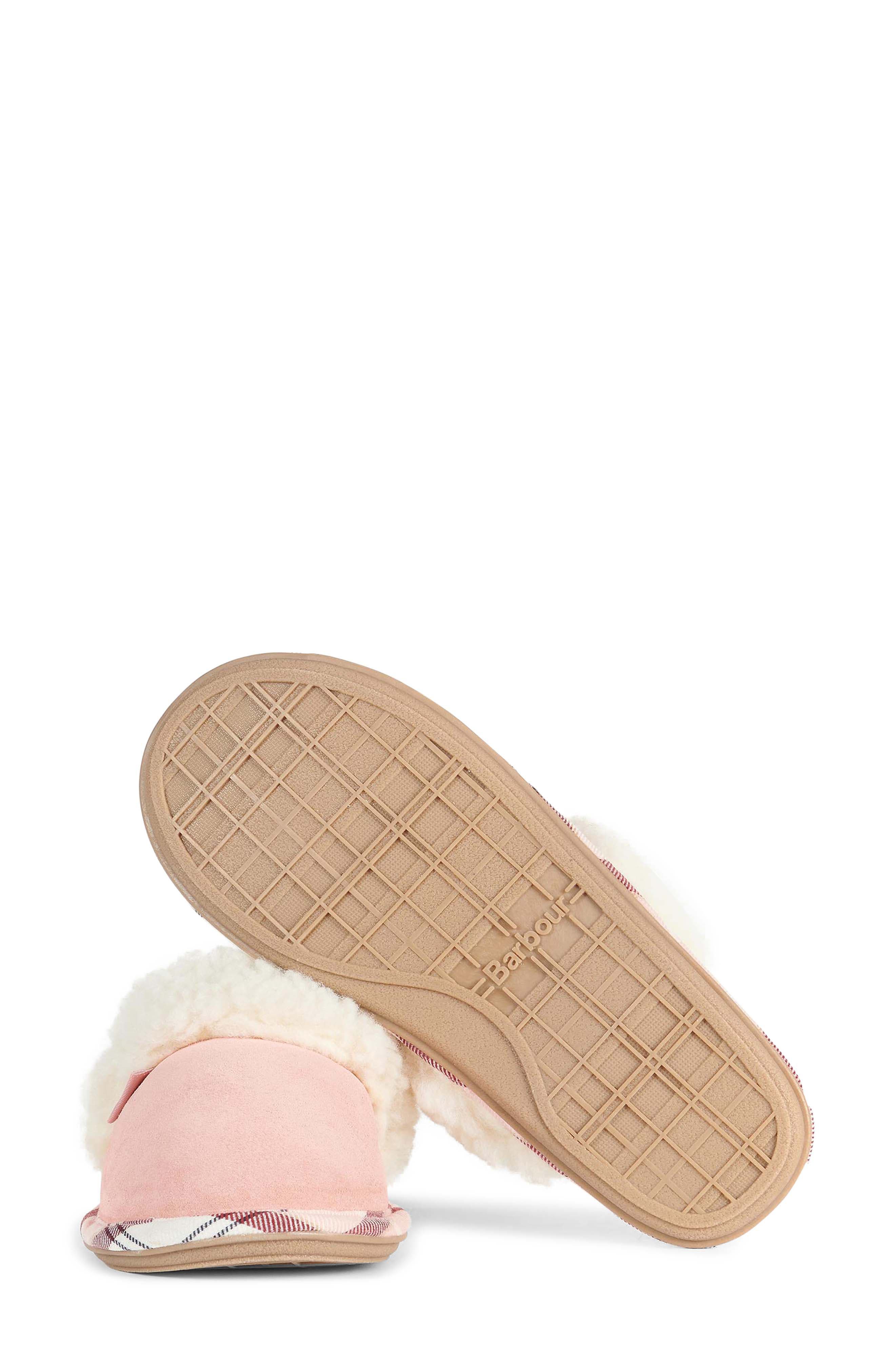 Barbour Lydia Faux Fur Slipper, Alternate, color, Pink Suede