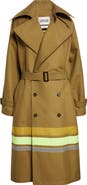Christopher John Rogers Stripe Detail Oversize Trench Coat
