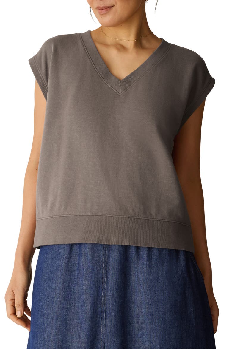 Organic Cotton Sleeveless Top, Main, color, WALNUT