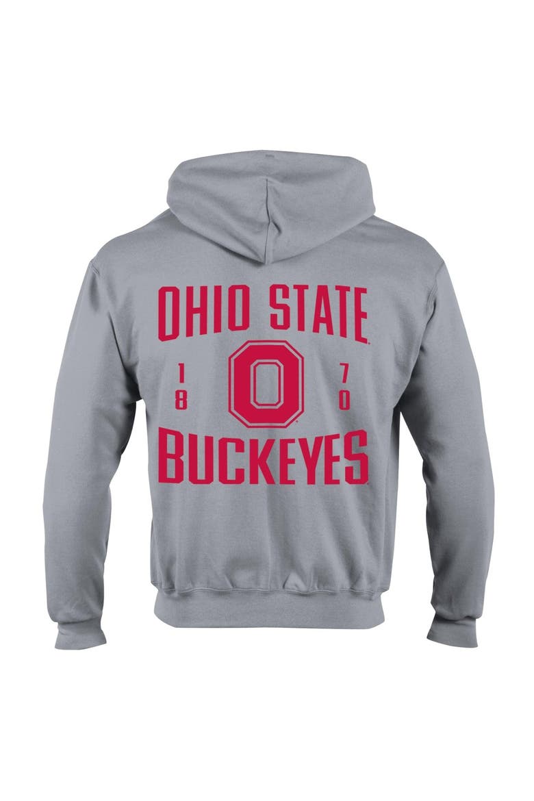 Men's Champion  Heather Gray Ohio State Buckeyes Varsity Powerblend Full-Zip Fleece Hoodie, Alternate, color, Heather Gray