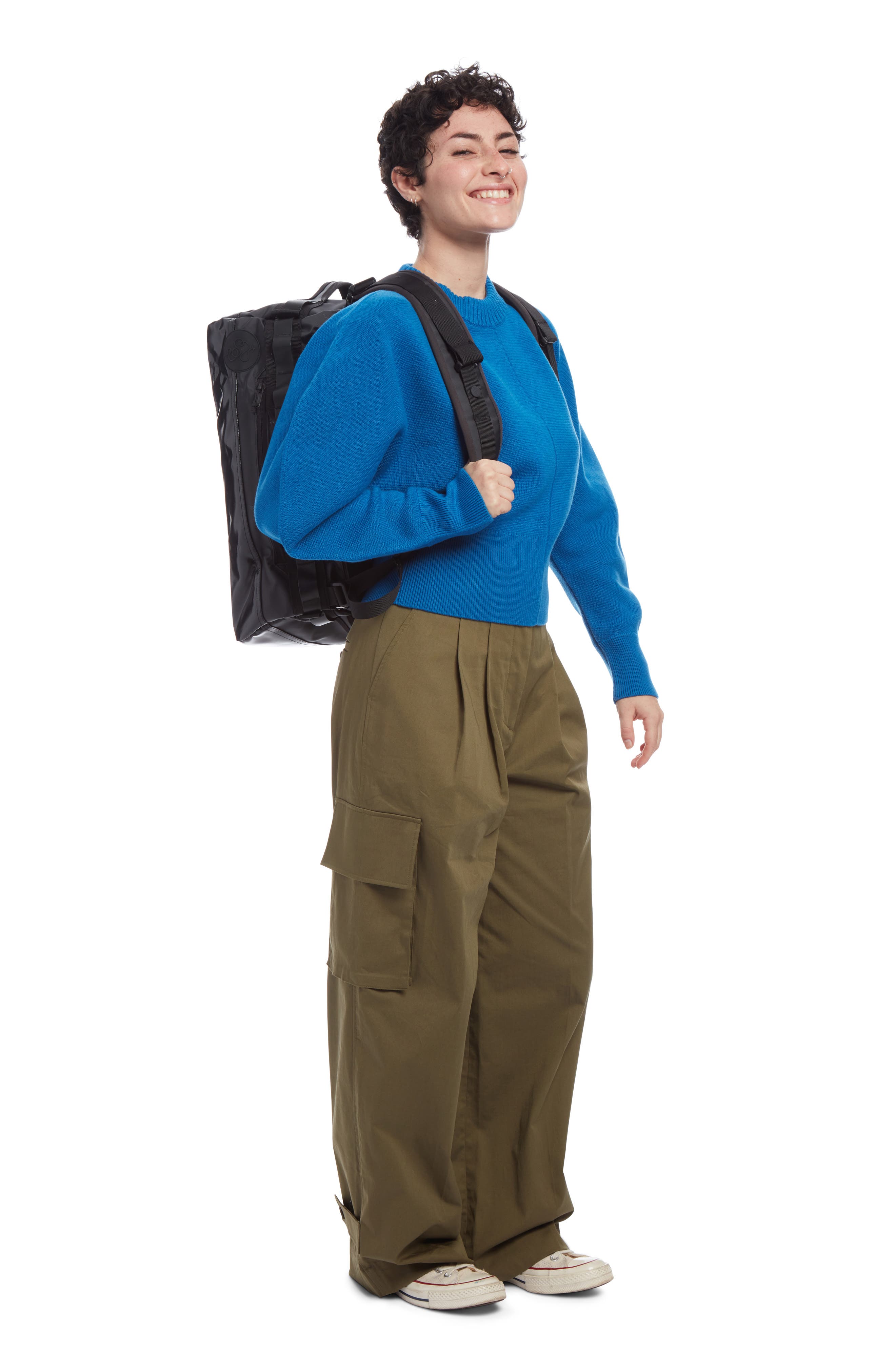 Baboon to the Moon Mini Go-Bag Waterproof Convertible 32L Backpack, Alternate, color, Black