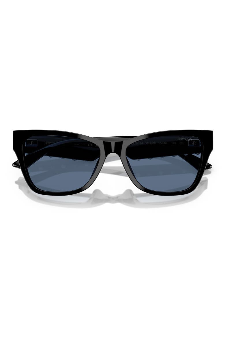 55mm Pillow Sunglasses, Alternate, color, BLACK BLUE