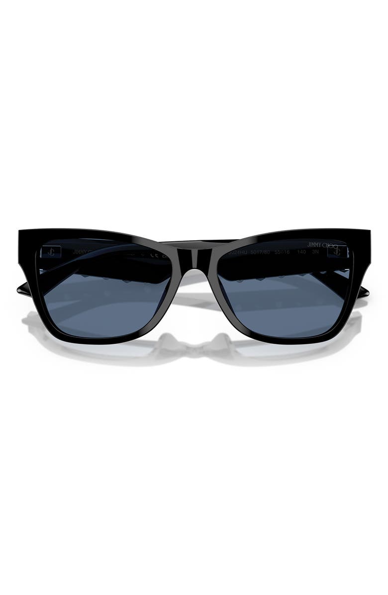Jimmy Choo 55mm Pillow Sunglasses, Alternate, color, Black Blue