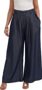 CYRUS Pleated Wide Leg Tencel Lyocell Pants
