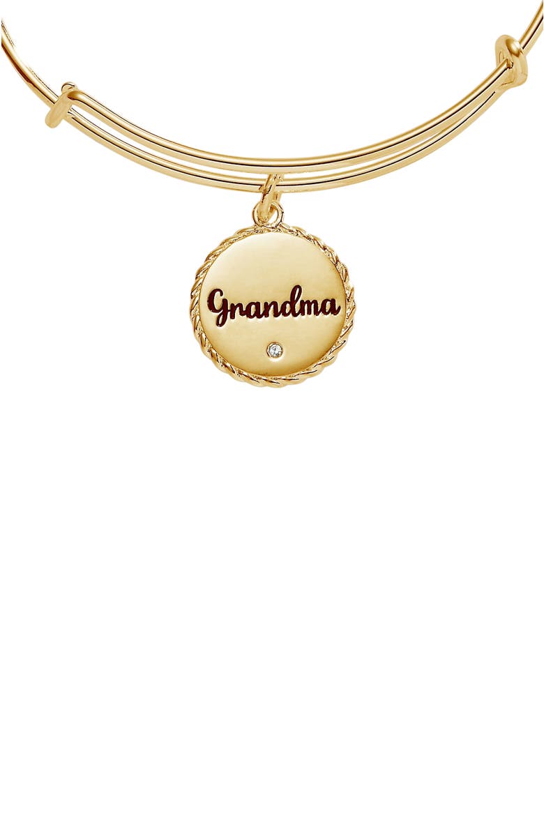Alex and Ani Grandma Charm Bangle Bracelet, Alternate, color, Gold