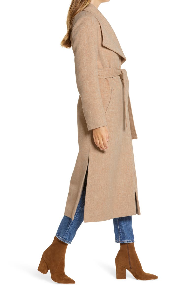 Herringbone Long Wrap Coat, Alternate, color, OAT- CREAM HERRINGBONE