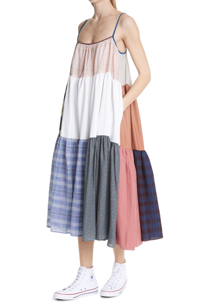 La Réunion One of a Kind Sleeveless Patchwork Maxi Dress, Alternate, color, 