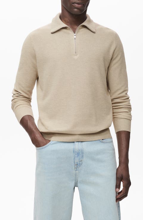 Half Zip Piqué Sweater