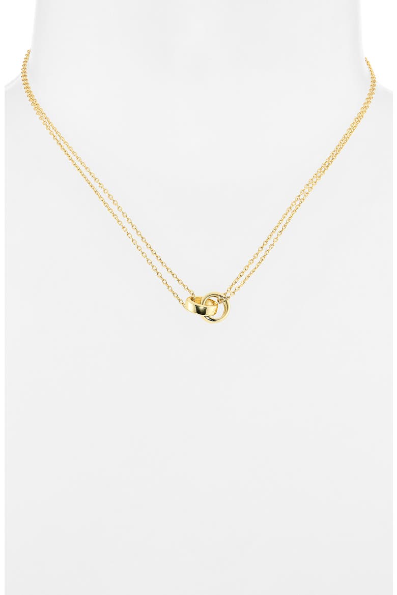 Interlocking Circle Double Chain Necklace, Alternate, color, GOLD