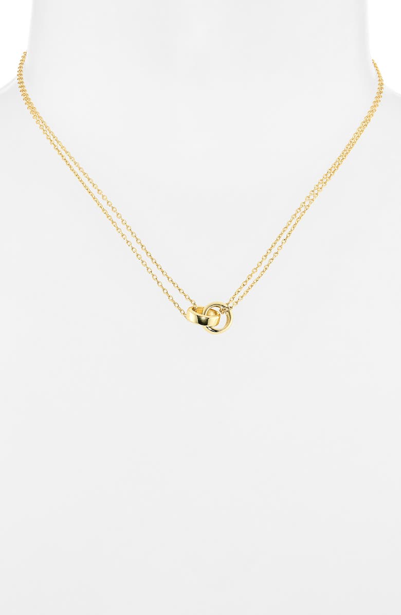 ARGENTO VIVO Interlocking Circle Double Chain Necklace, Alternate, color, Gold