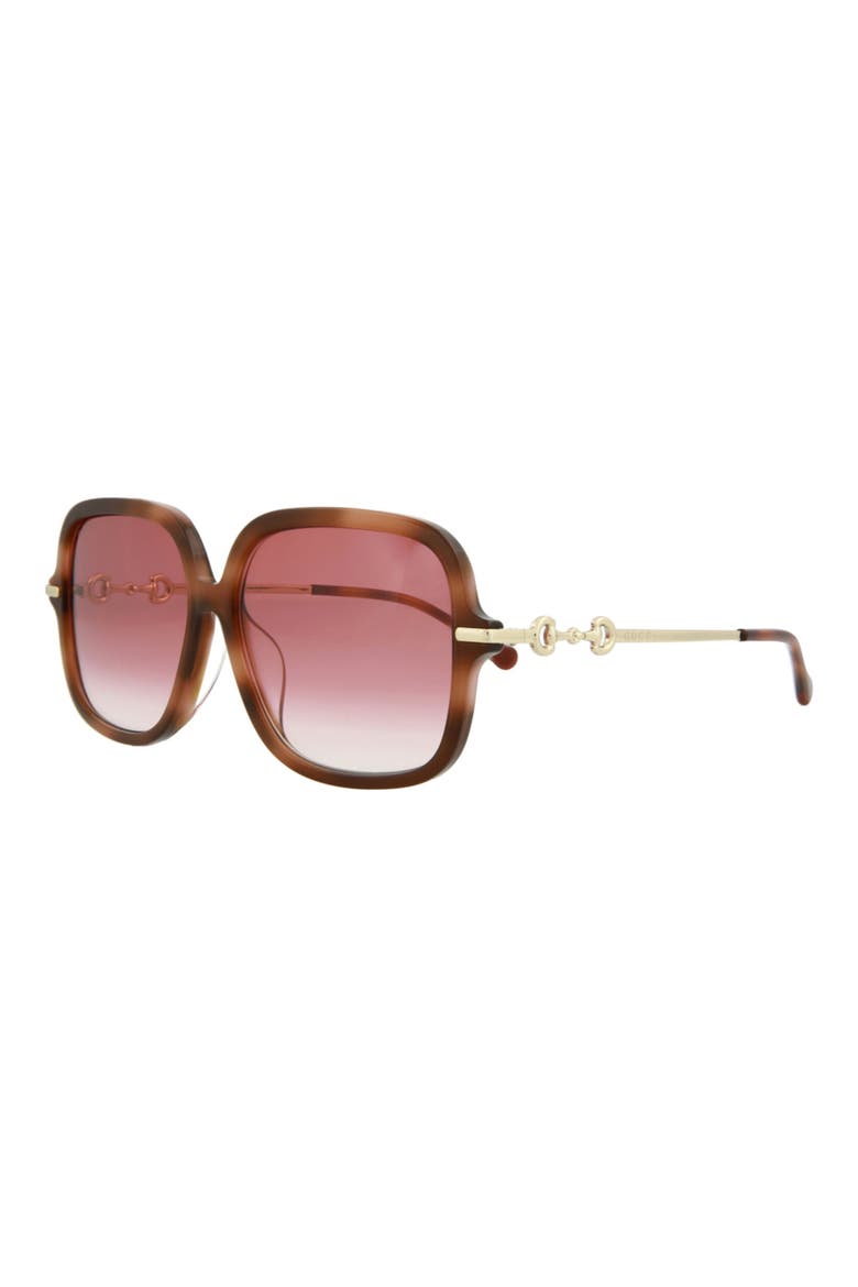 58mm Square Sunglasses, Alternate, color, HAVANA GOLD RED