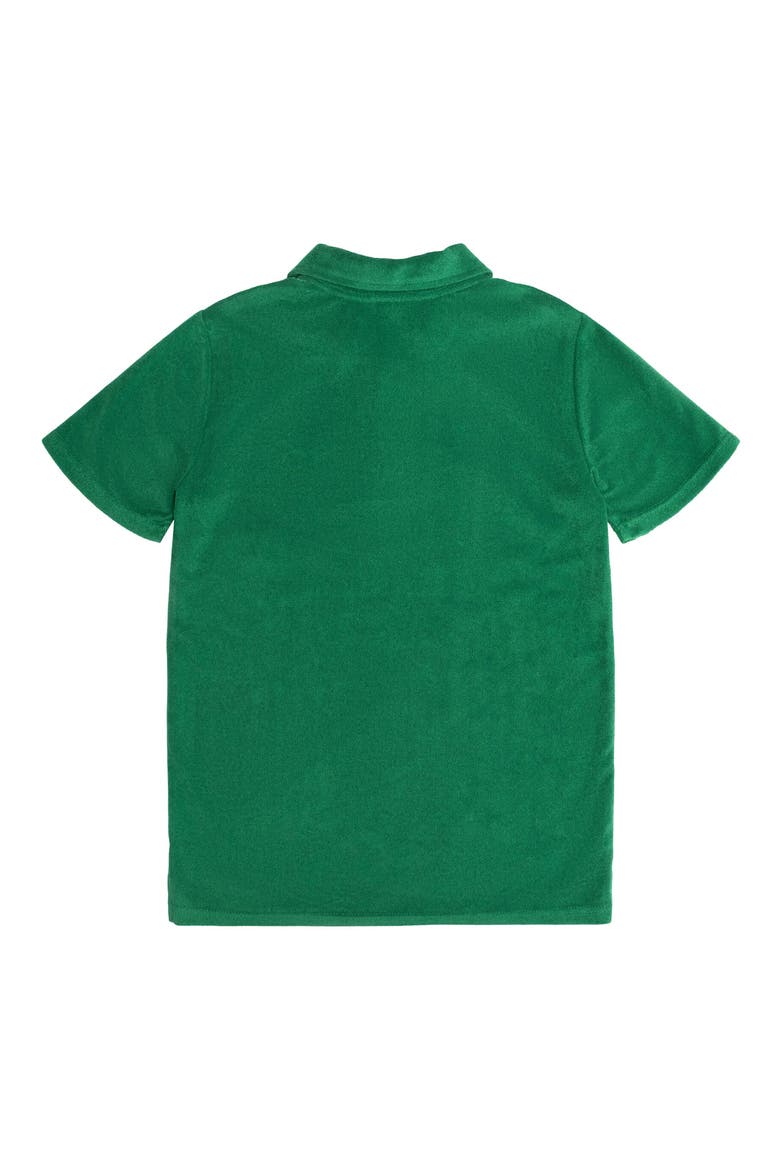 Kids' Terry Towel Polo, Alternate, color, GREEN/ BLACK