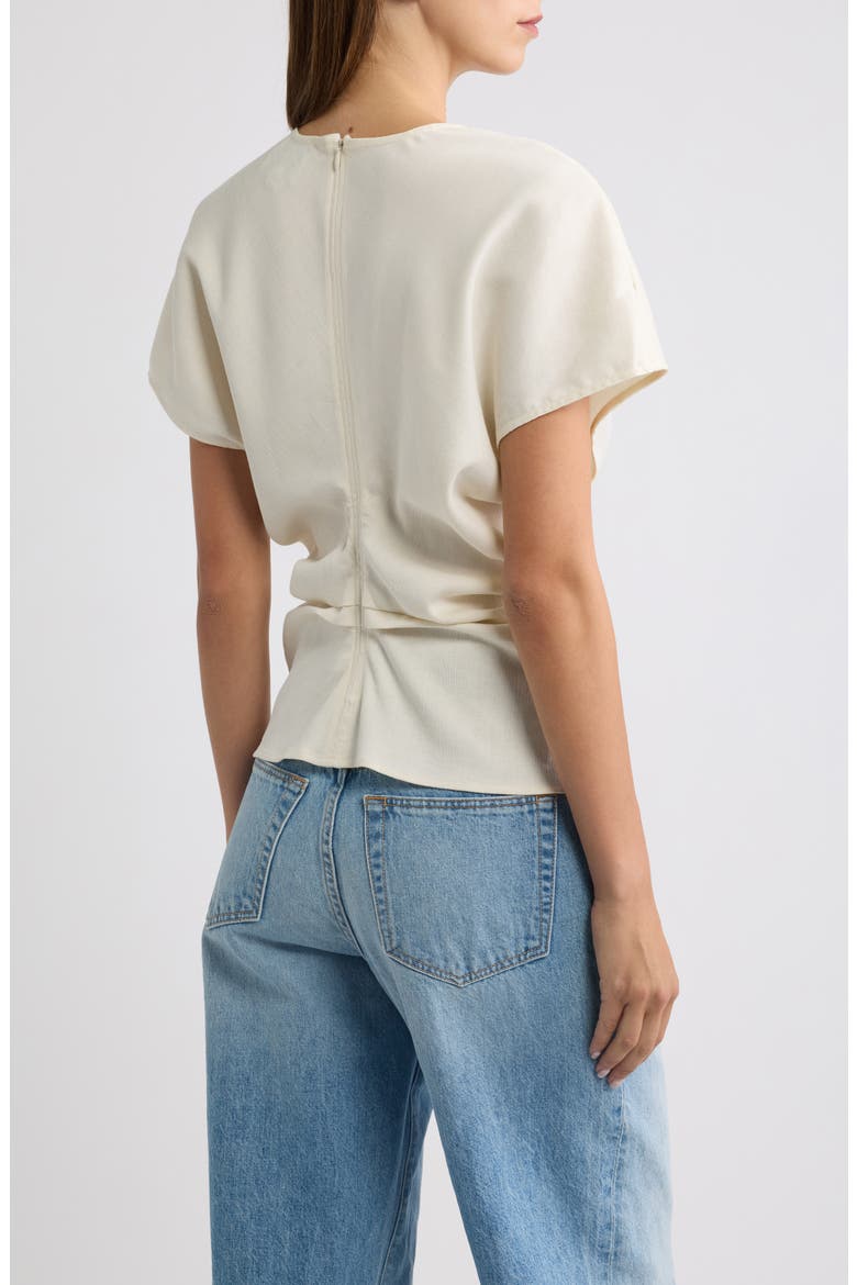 Ginie Ruched Cap Sleeve Top, Alternate, color, CREAM