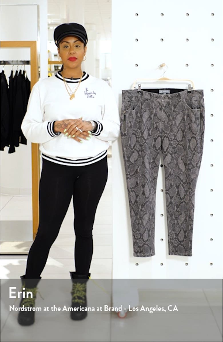 Ab-Solution Snake Print Side Zip Ankle Skinny Jeans, sales video thumbnail