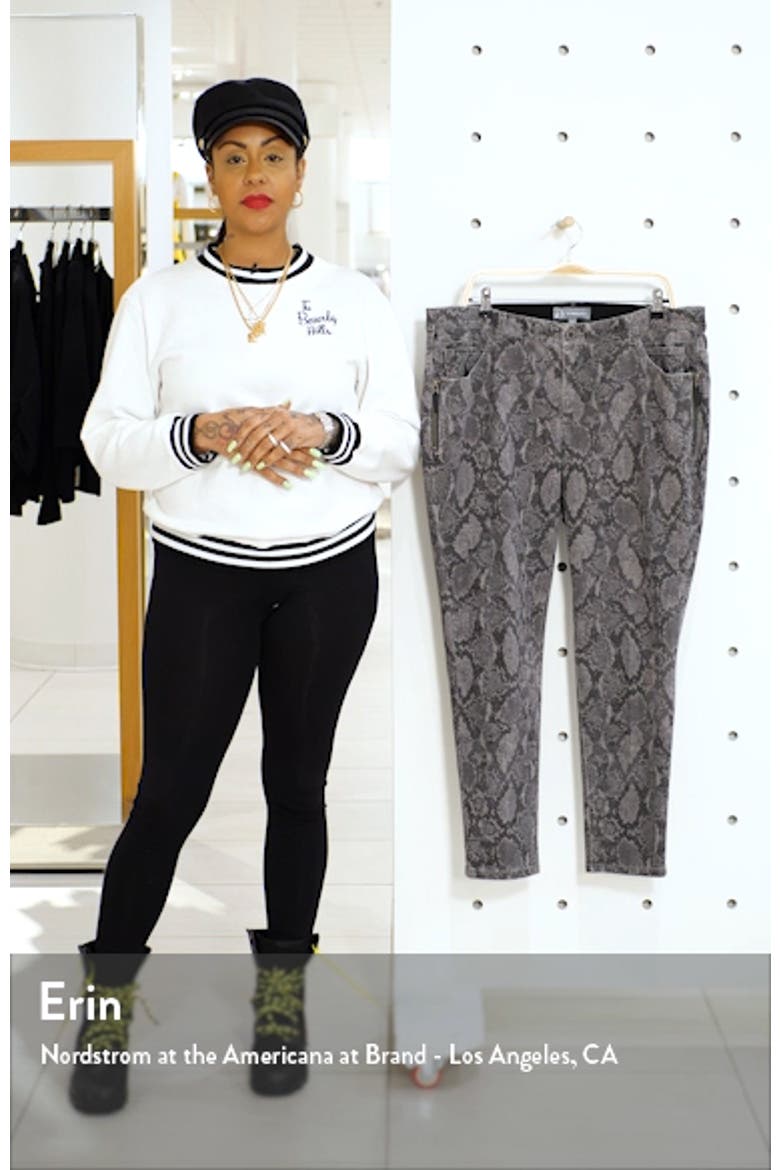 Ab-Solution Snake Print Side Zip Ankle Skinny Jeans (Nordstrom Exclusive) video