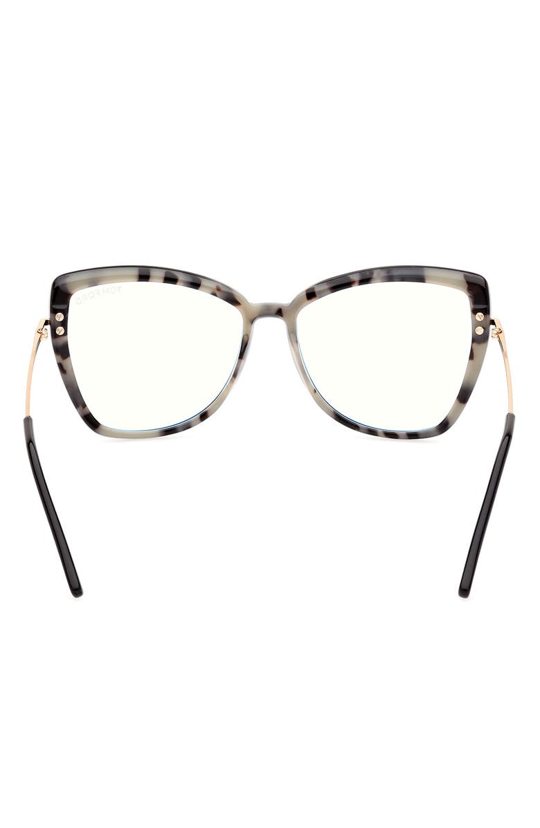 TOM FORD 55mm Butterfly Blue Light Blocking Glasses, Alternate, color, 